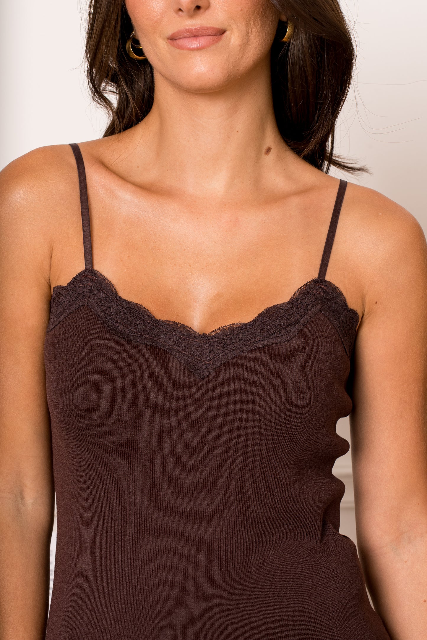 Basic top lace - brown