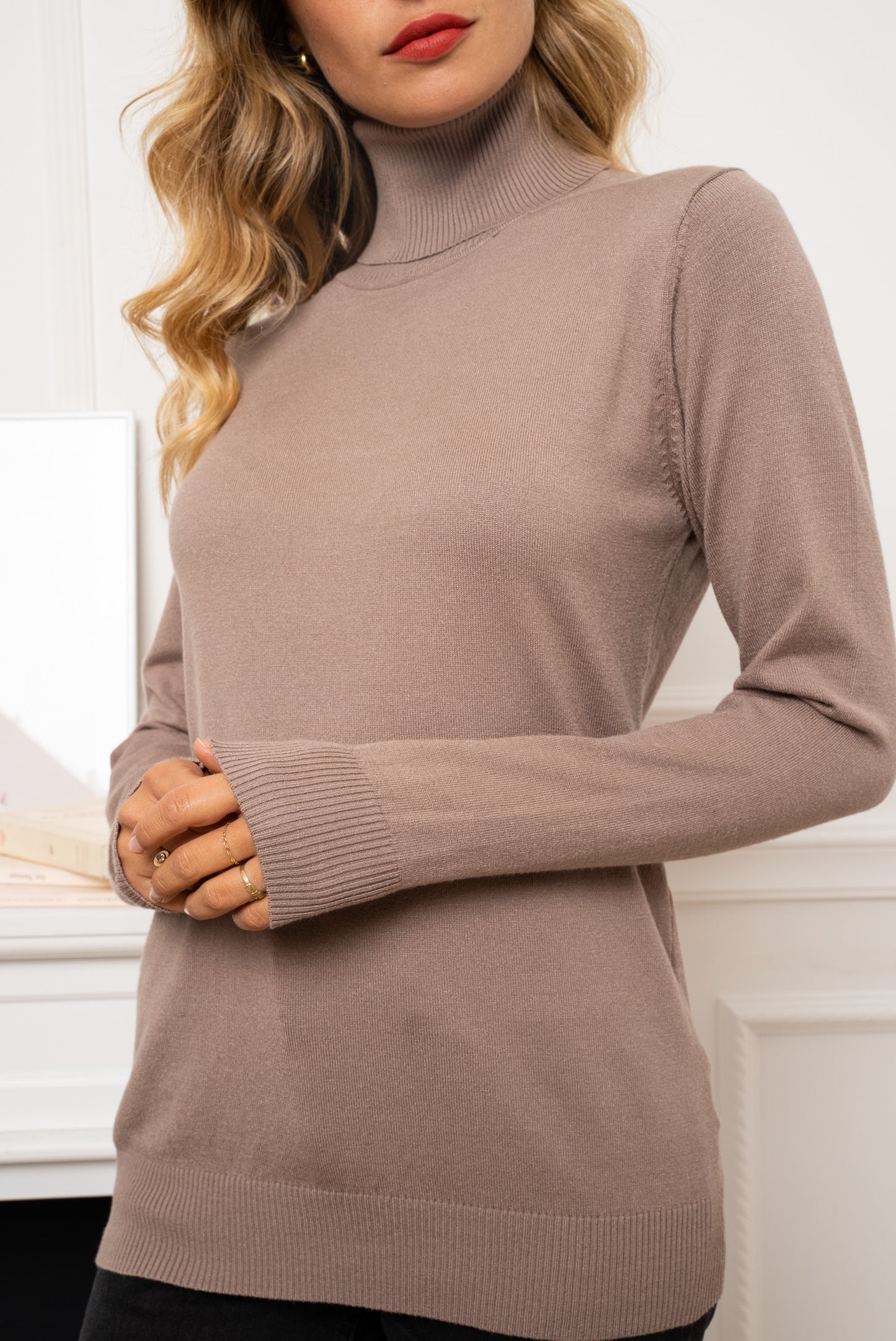 Basic rolkraagje - taupe