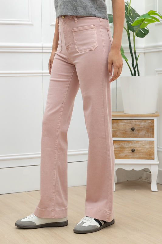 Broek stretch zakjes - roze