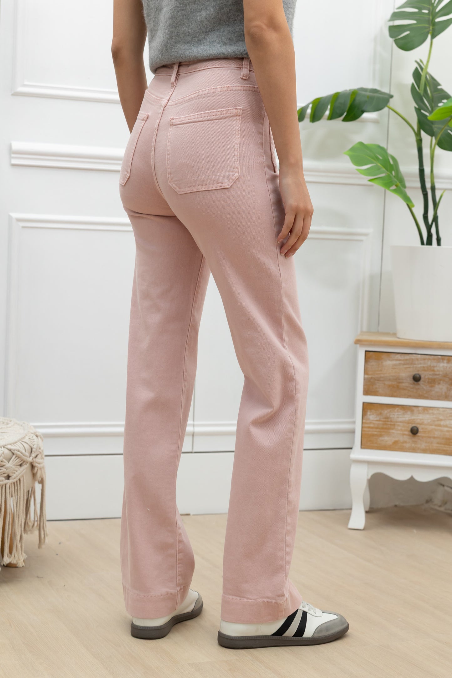 Broek stretch zakjes - roze
