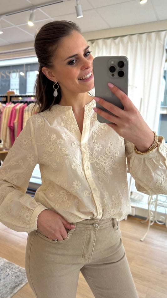 Milly blouse broderie - crème