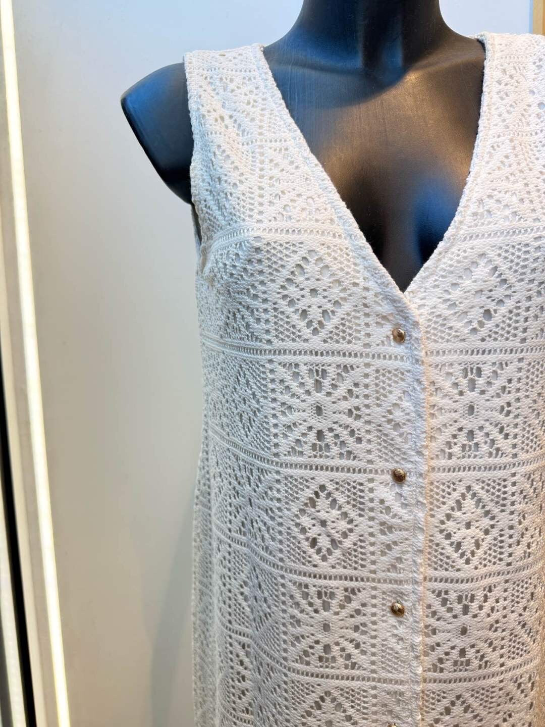 Ibiza Lace Maxi Jurk - ecru