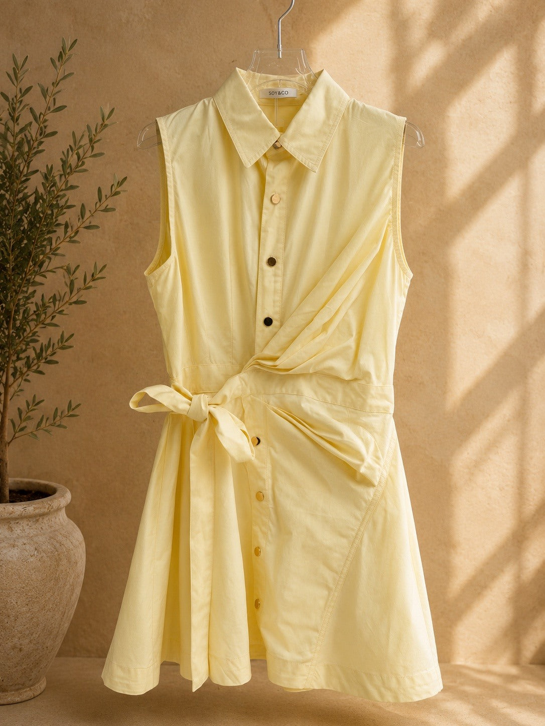 Bella Wrap Dress - lichtgeel