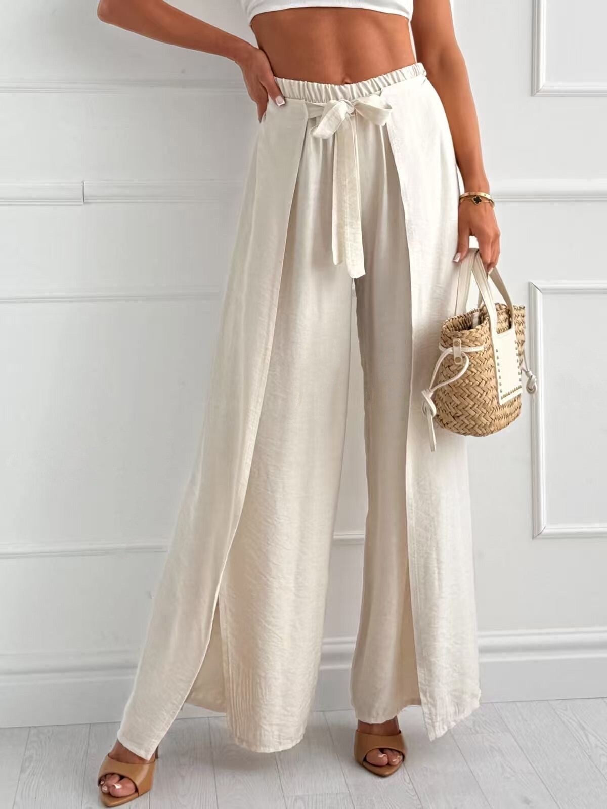 Flowy broek striklint - beige