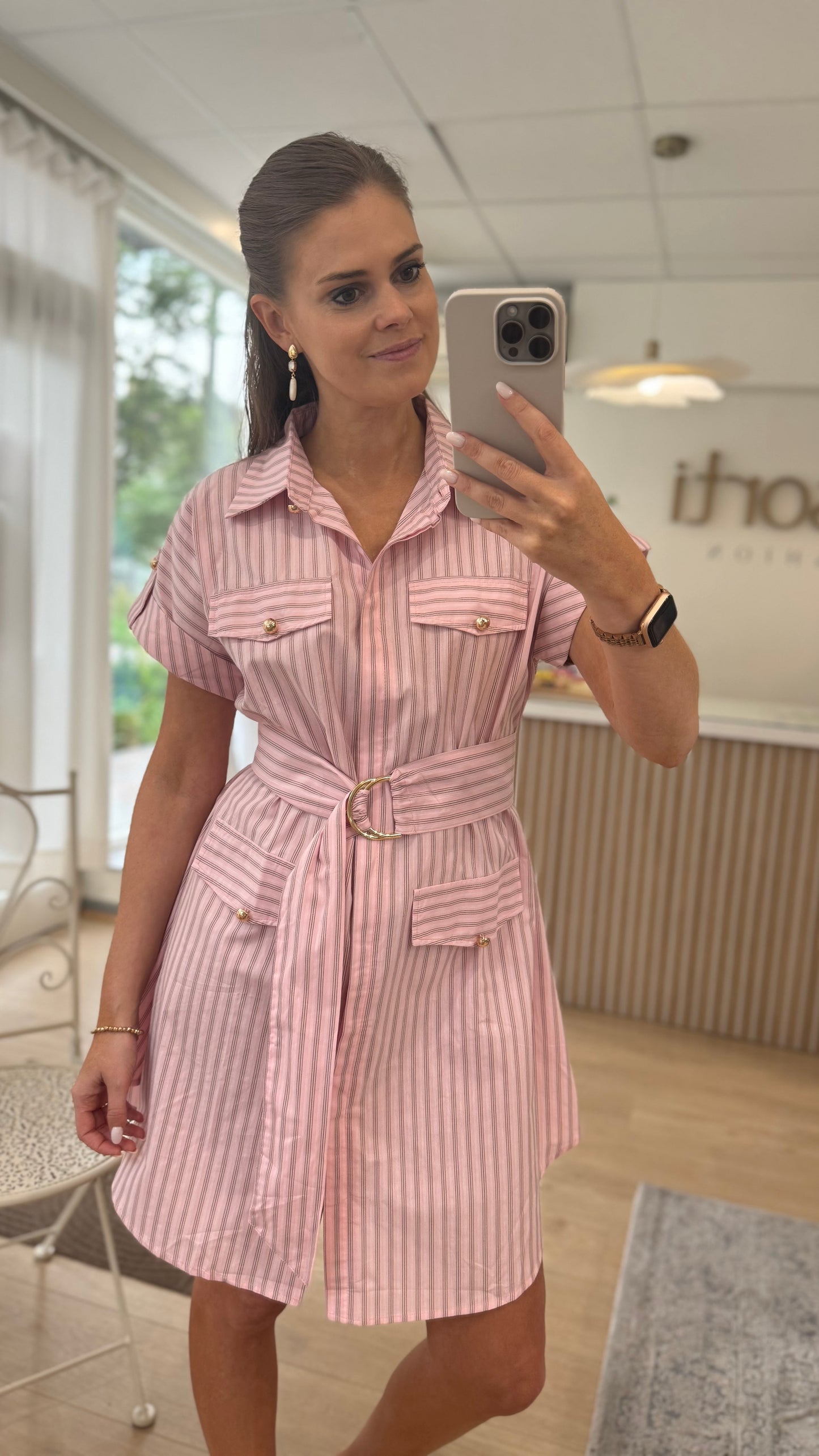 Rosalie Gestreepte Jurk - roze