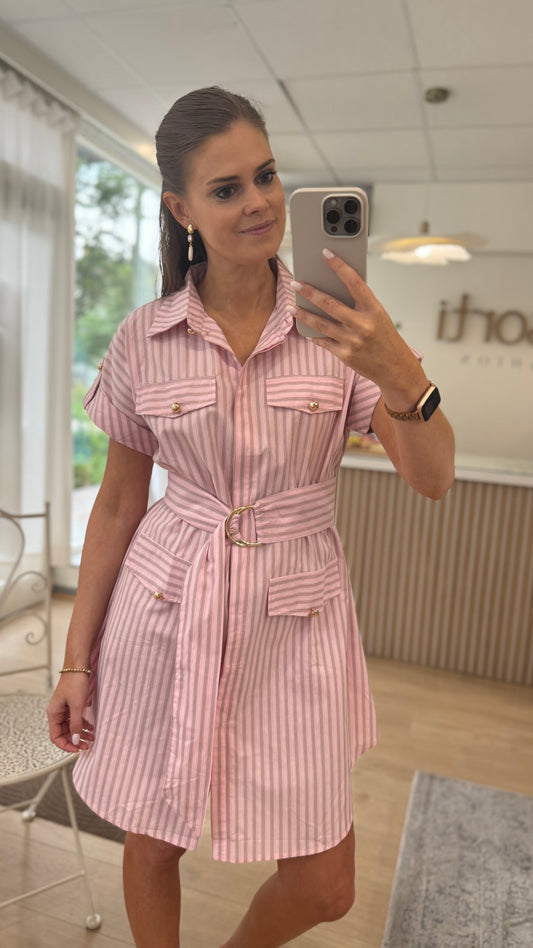 Rosalie Gestreepte Jurk - roze