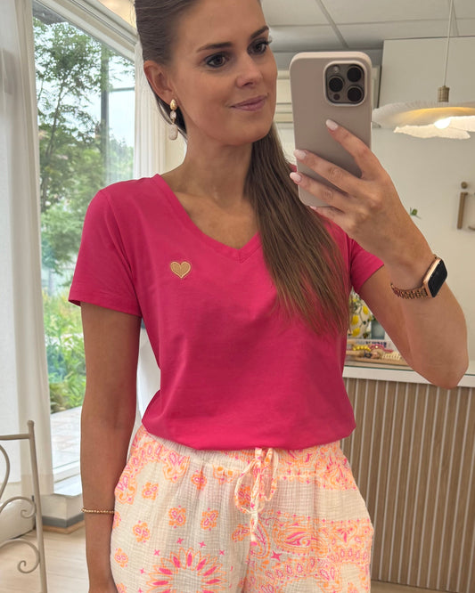 Heart Vibes T-shirt - Roze