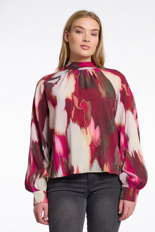 Lieke blouse with tie - pink shadow