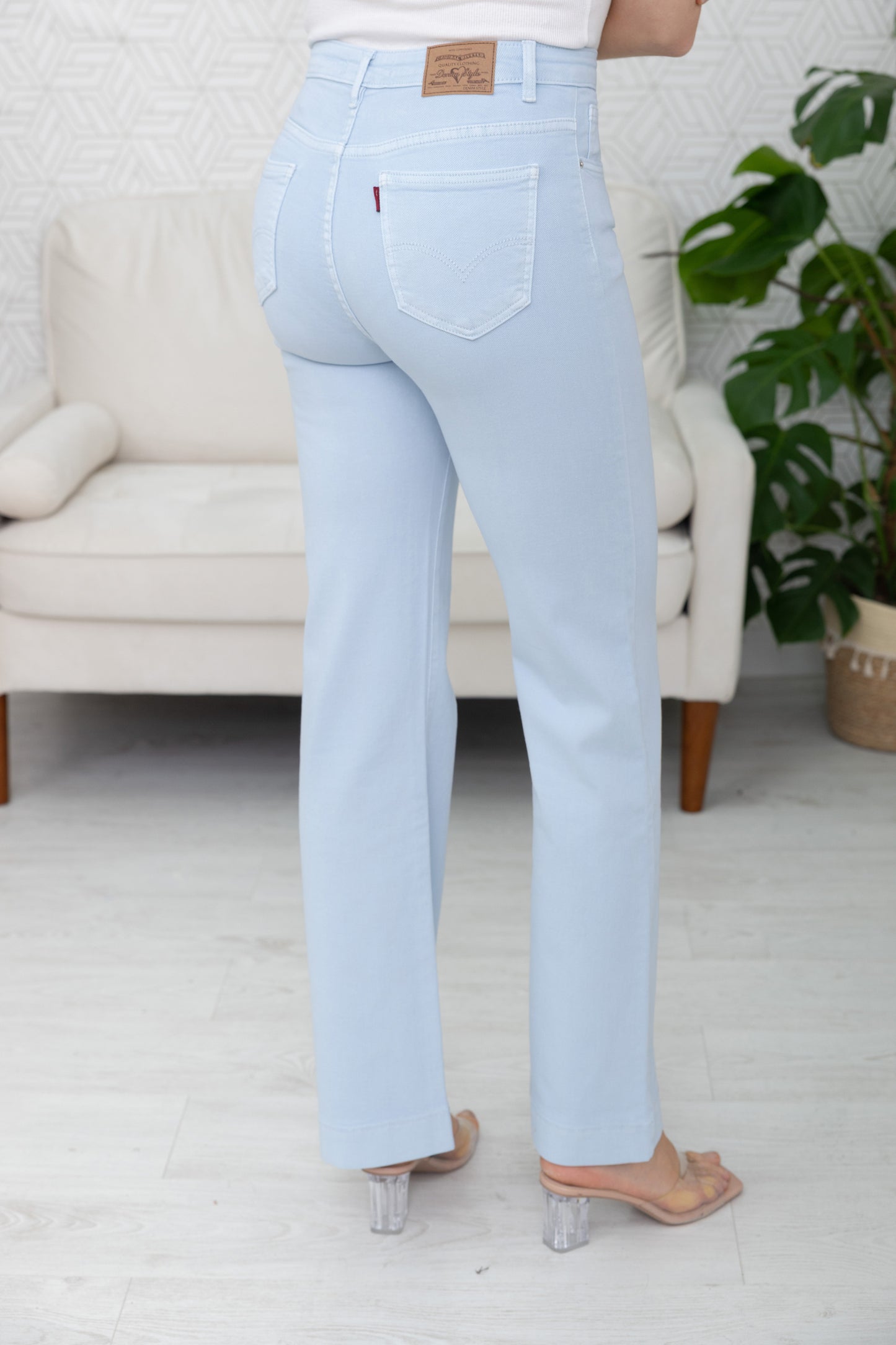 jeans wide leg - ijsblauw