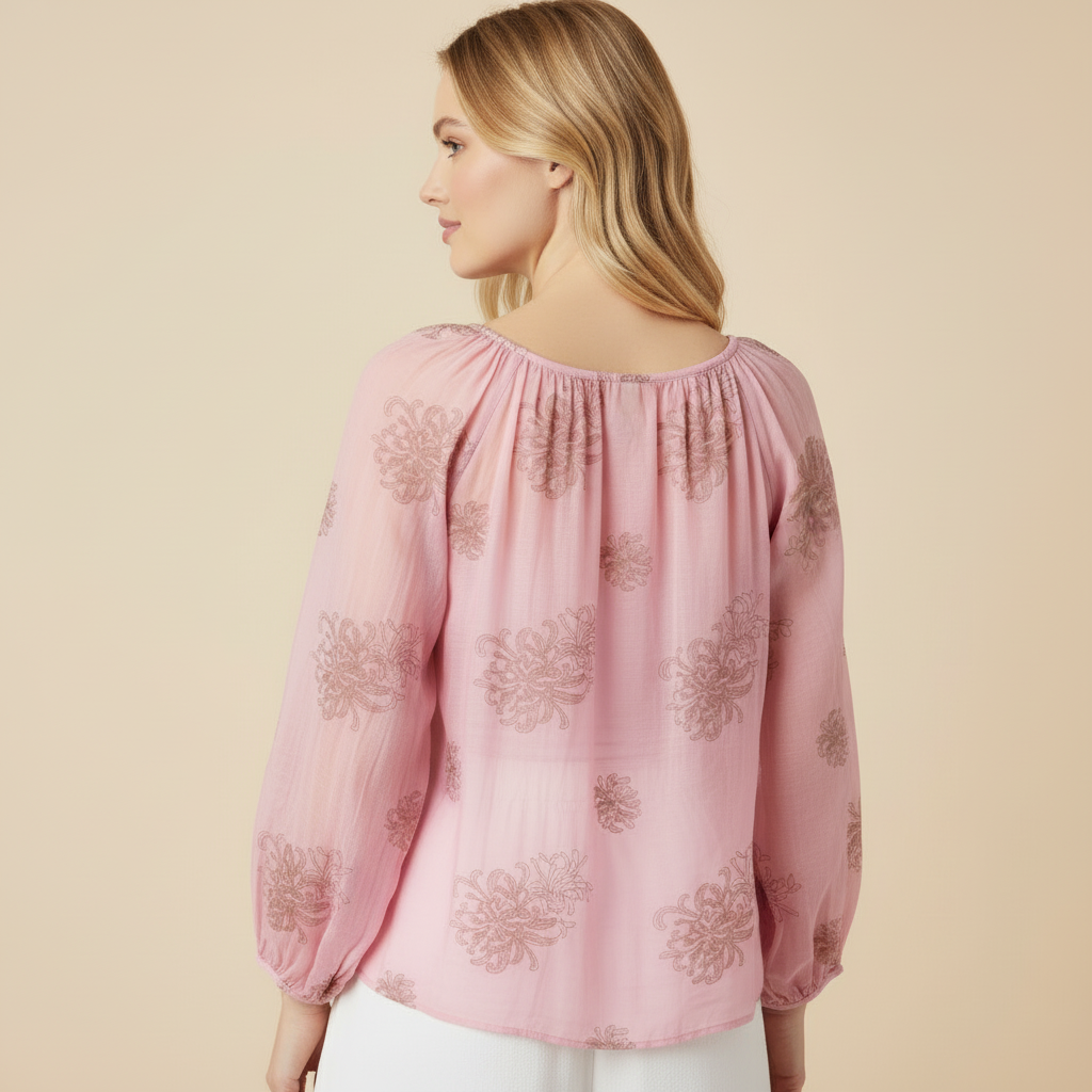 Los bloesje - roze/camel