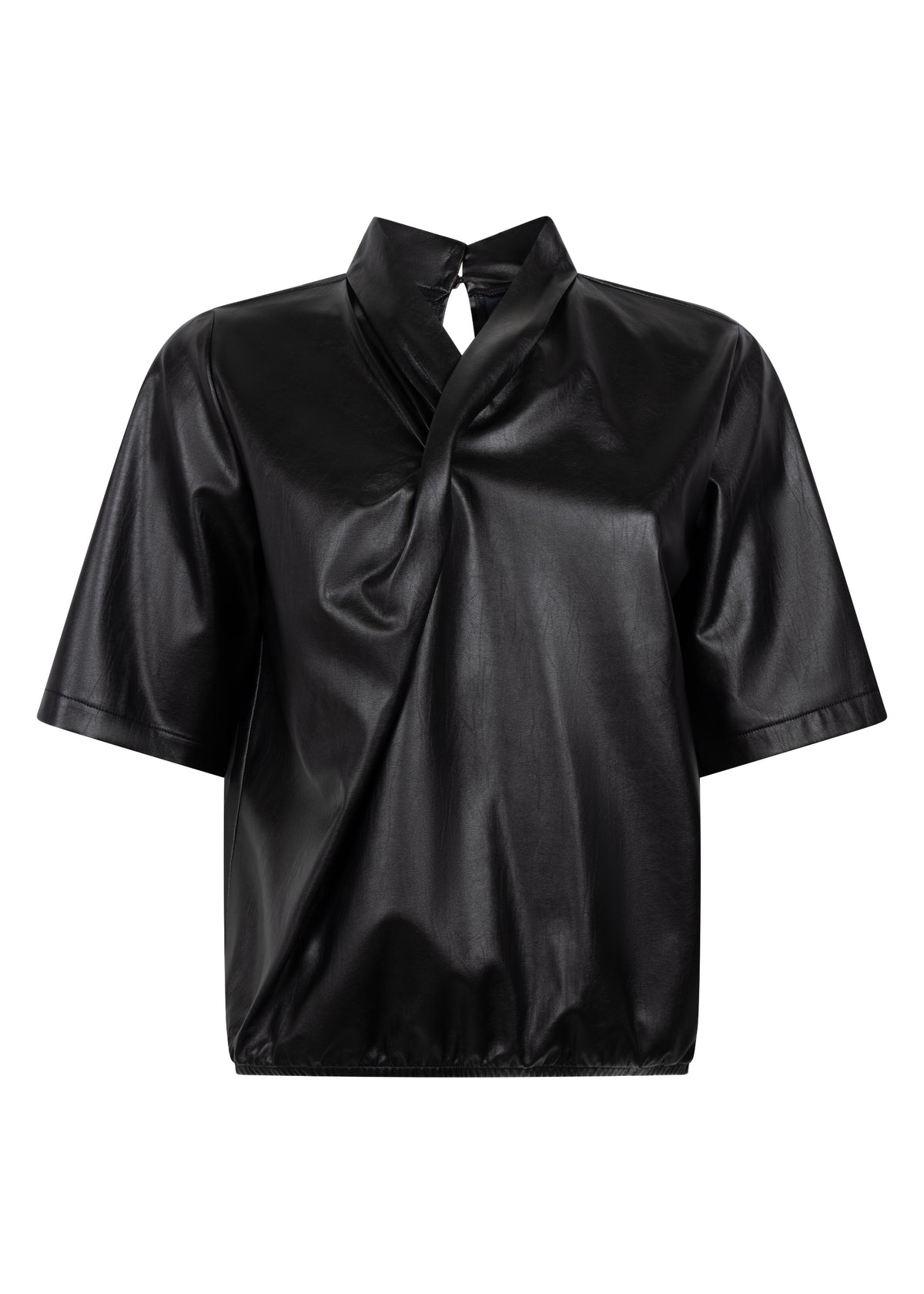 PU Top twist detail - zwart