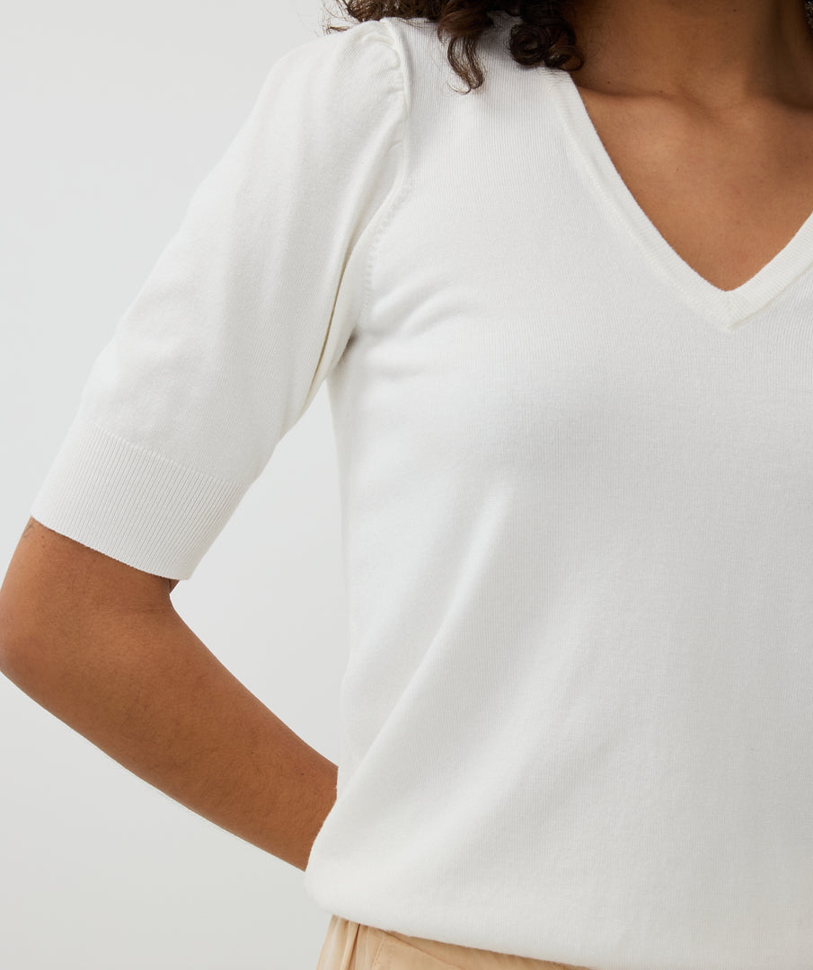 07007 basic sweater V neck - off white