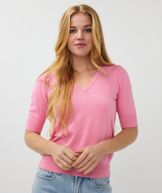 07007 basic sweater V neck - rose