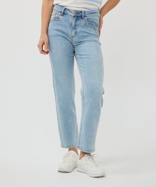 12009 trousers embroidery - jeans