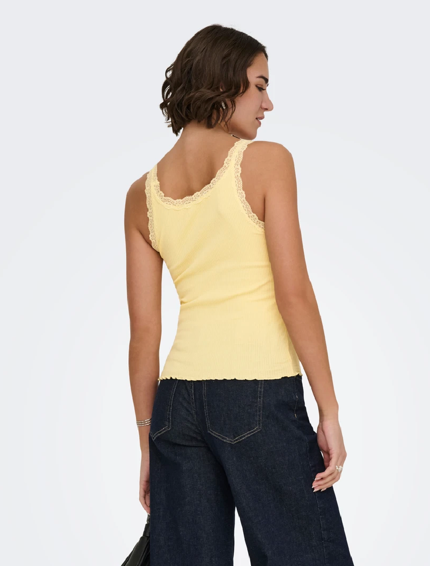 Sara tank top - lichtgeel