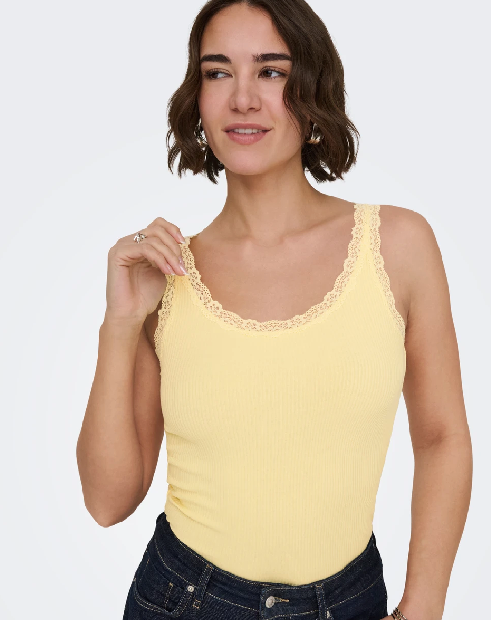 Sara tank top - lichtgeel