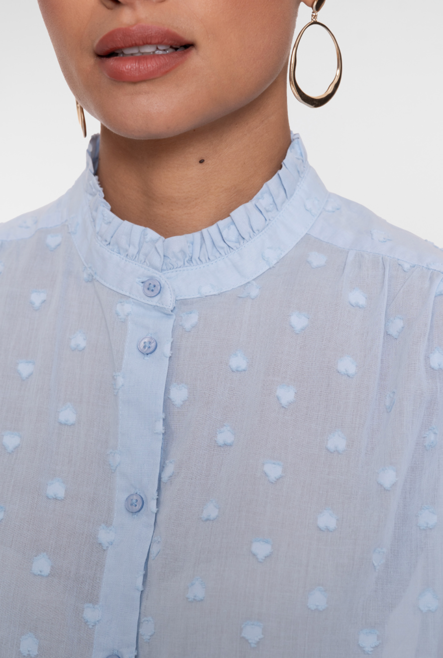 Blouse hartjes - lichtblauw