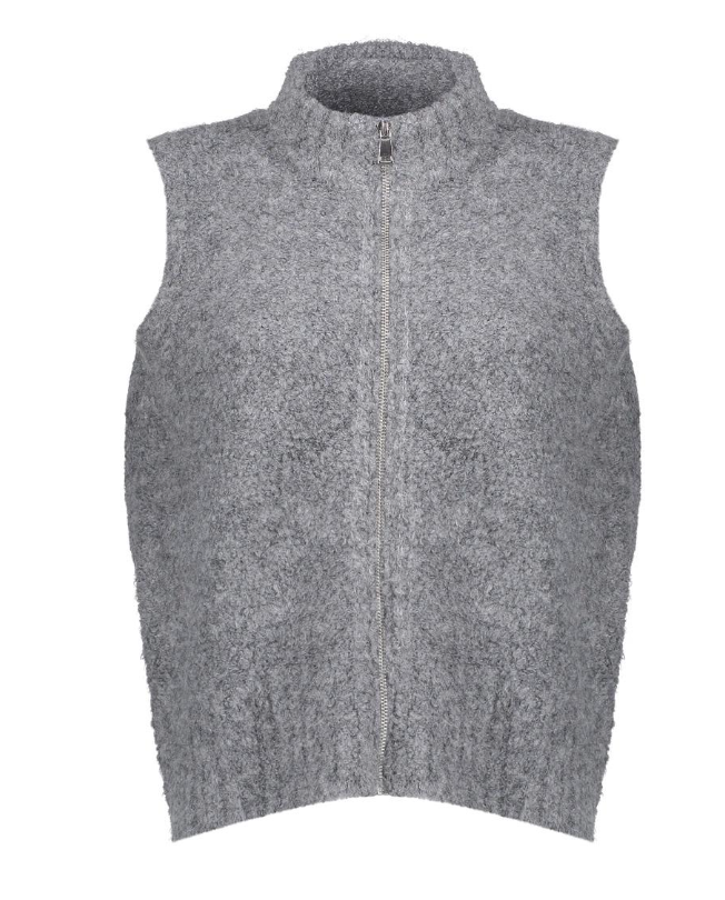 Sleeveless pullover with zipper - Mid grey