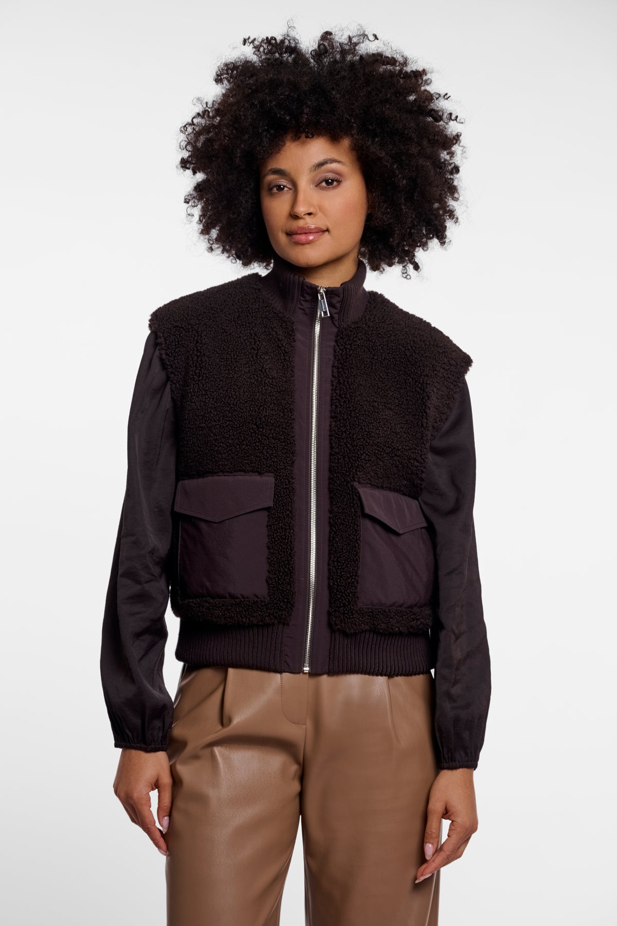 Bodywarmer teddy - bruin