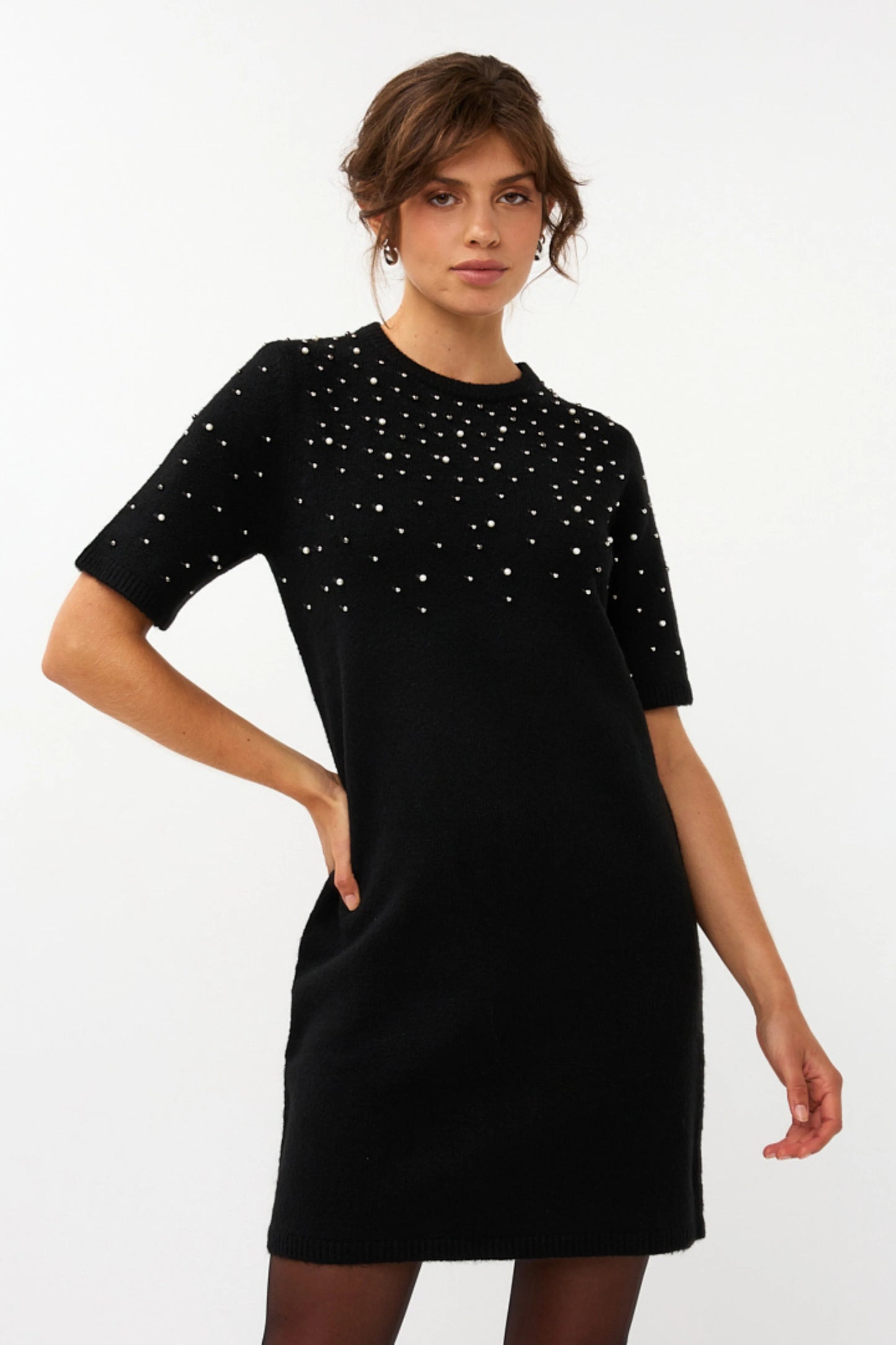 07712 Dress pearls - black