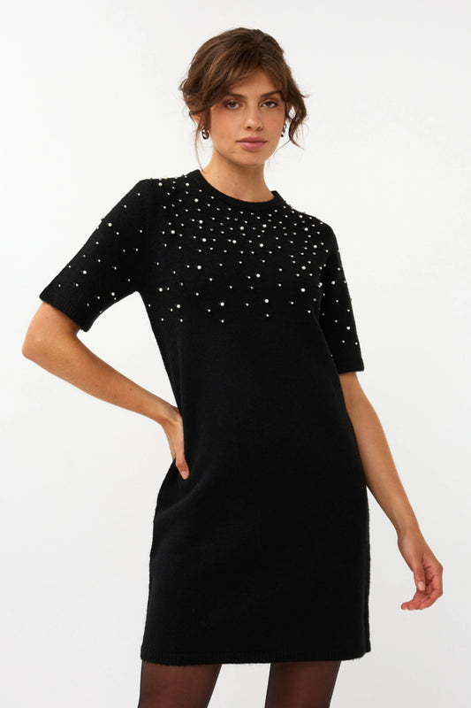07712 Dress pearls - black