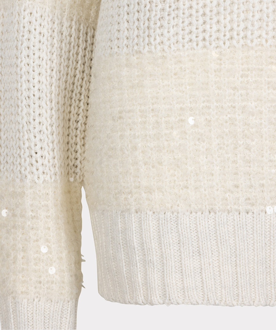 02718 Sweater oversized stripes - off white