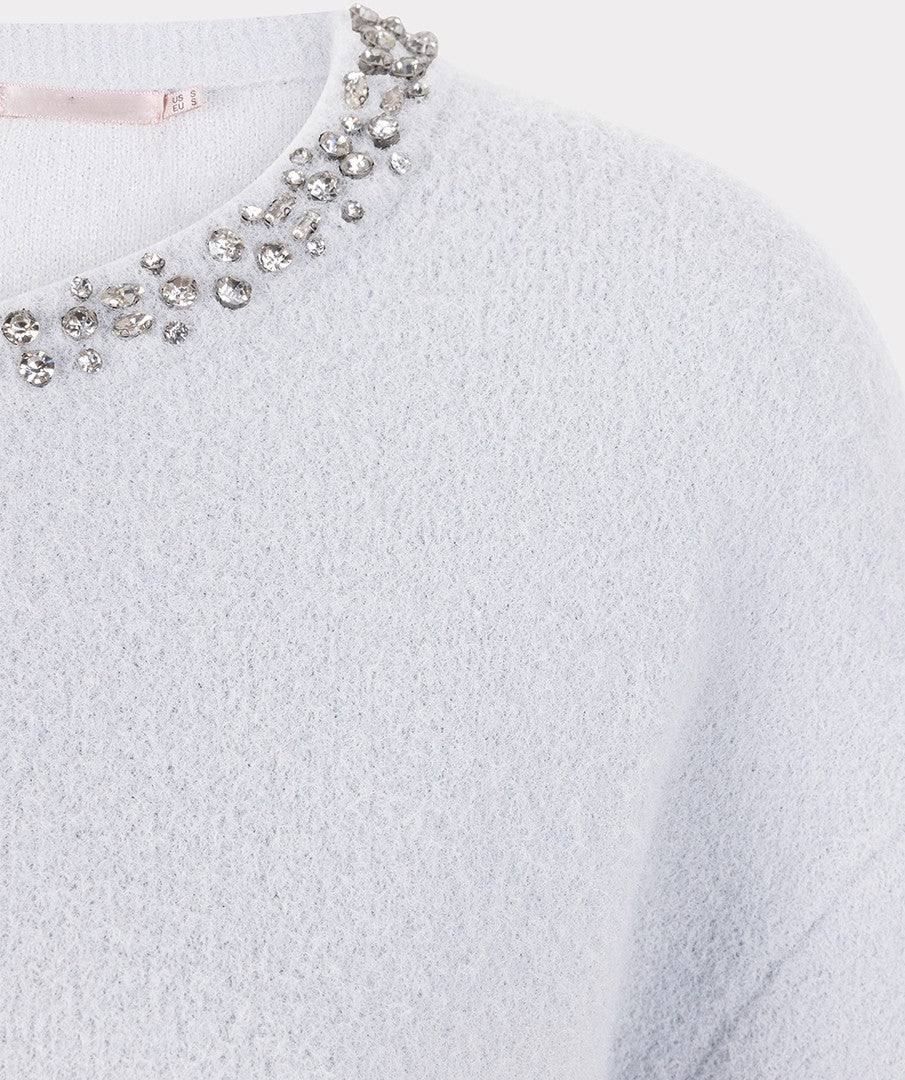 07720 sweater fancy neck - off white