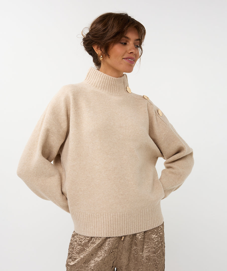 07722 sweater shoulder buttons - sand