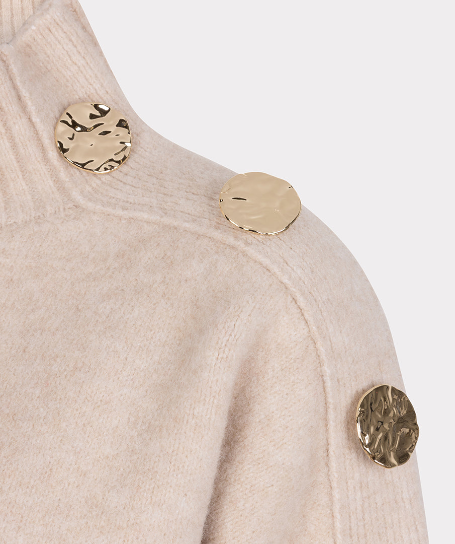 07722 sweater shoulder buttons - sand