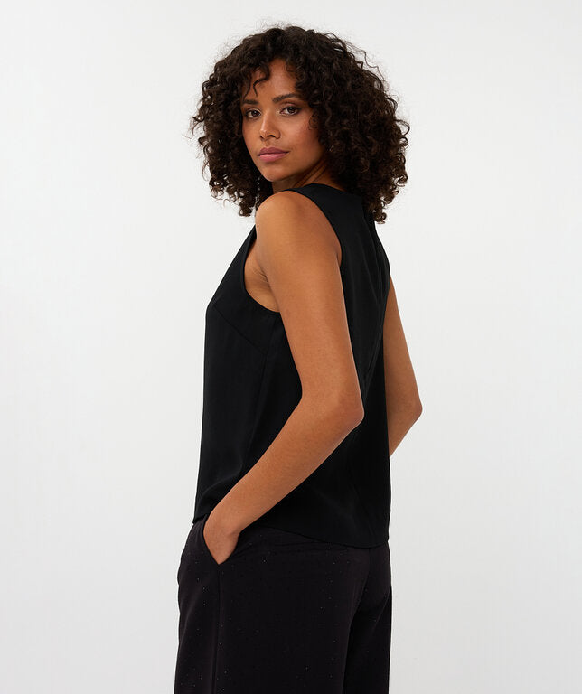 10728 blouse bow brooch - black