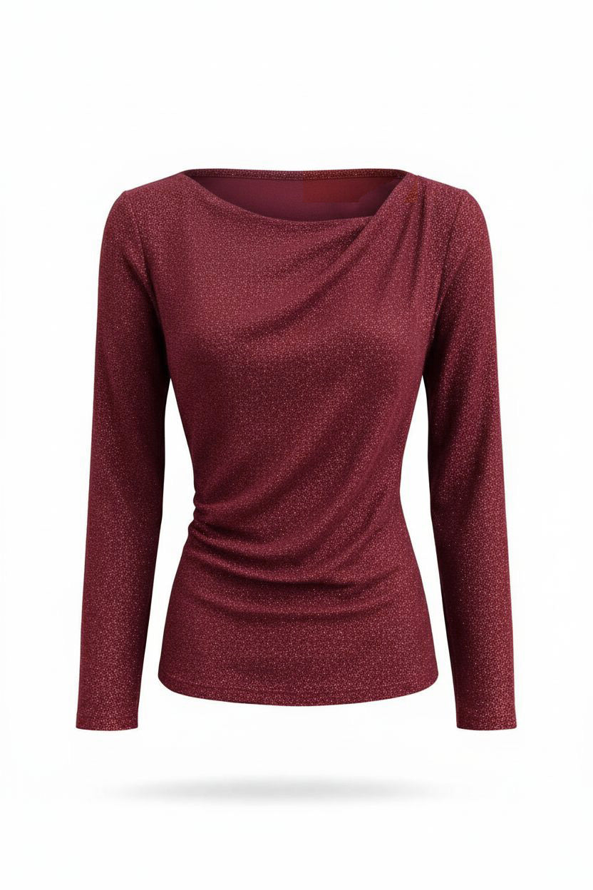 Top assymetrical neck - bordeaux