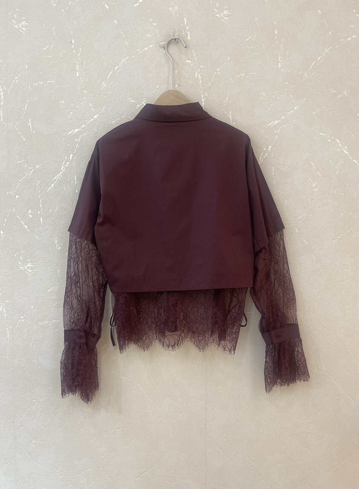 Bloes met kant - burgundy