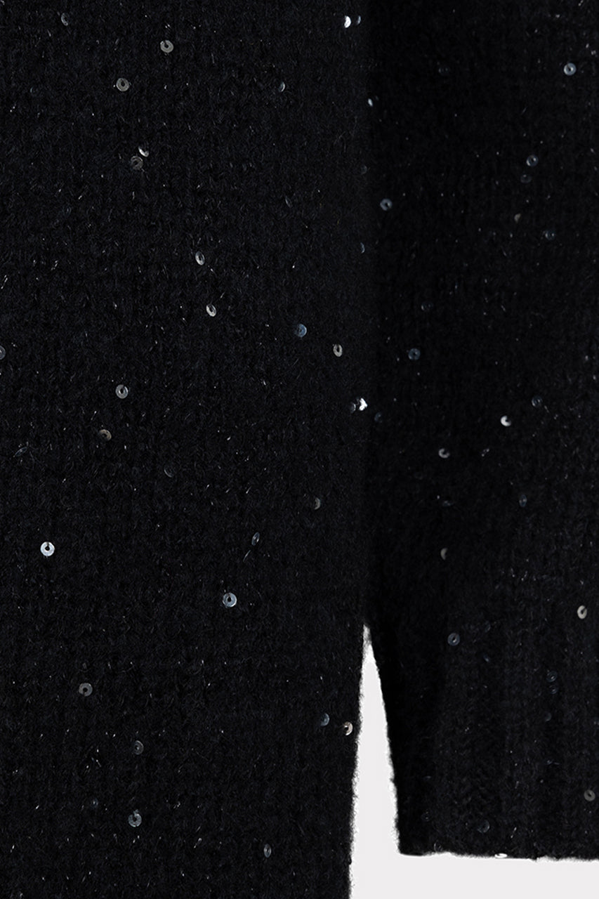 02708 Cardigan sequins - black