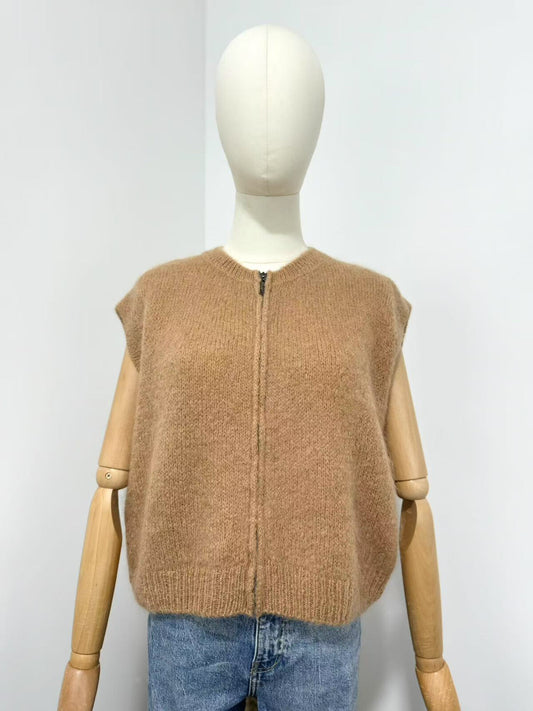 Cardigan ZM rits - camel