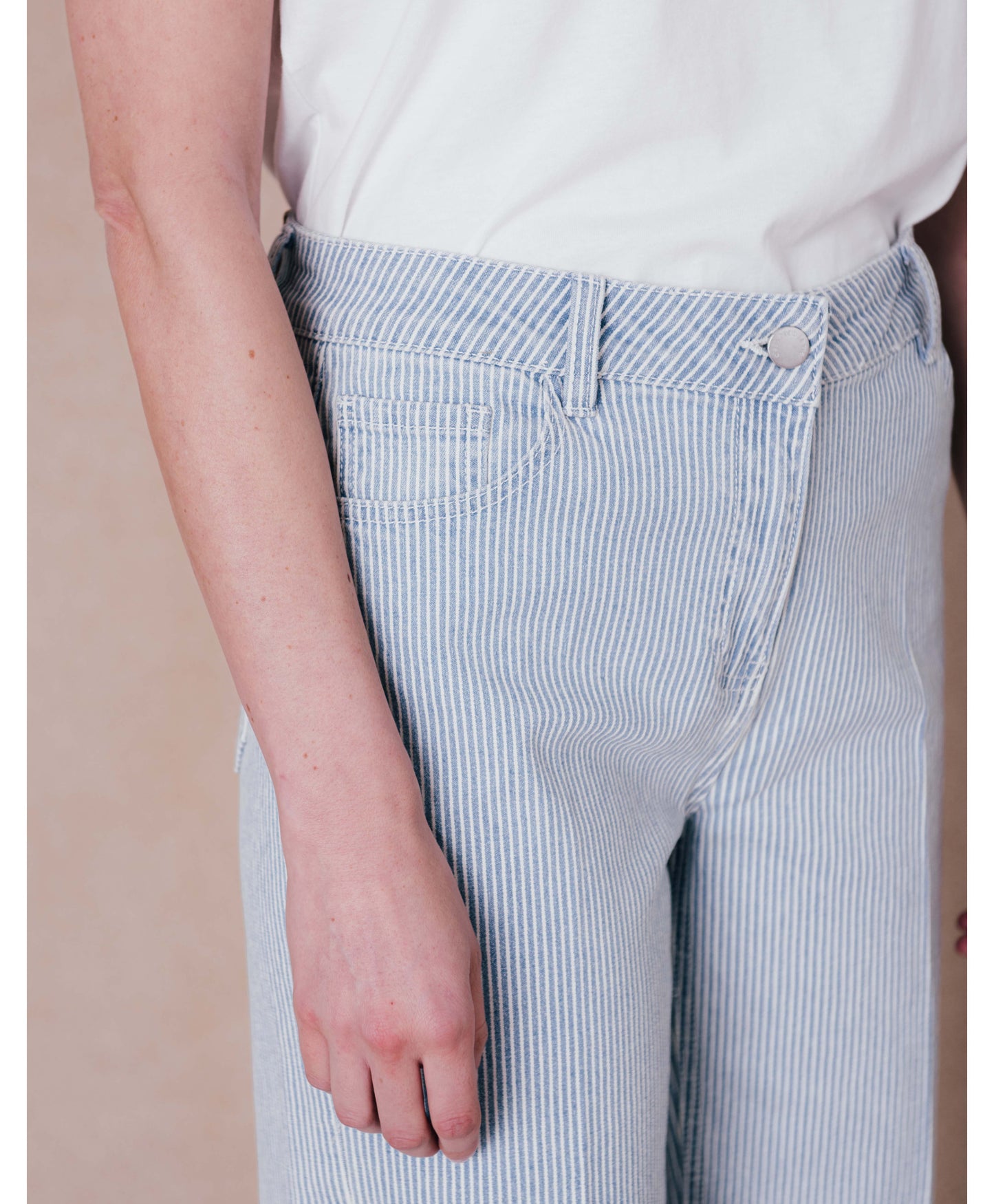 Jeans Berenice streep - blauw/wit