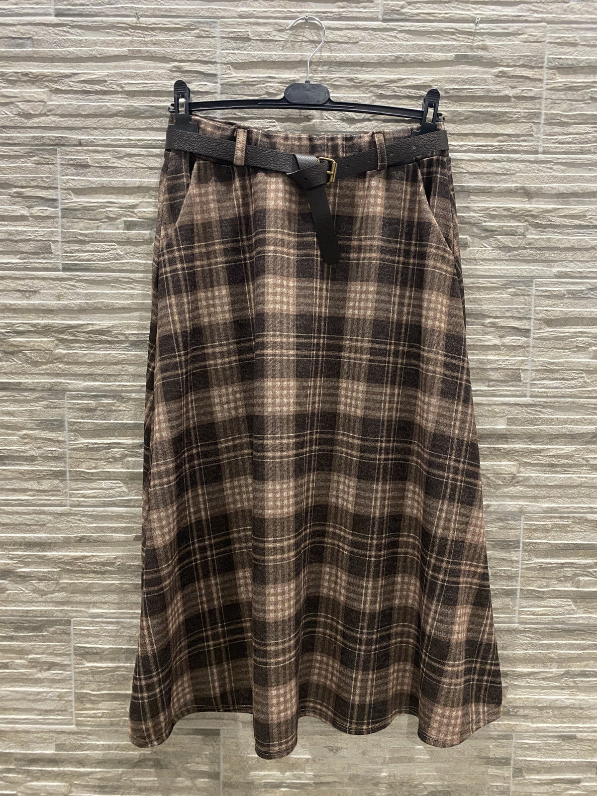 Geruite rok - bruin