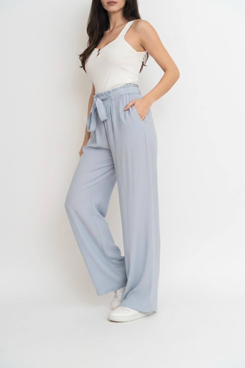 Lichte broek met rekker - lichtblauw