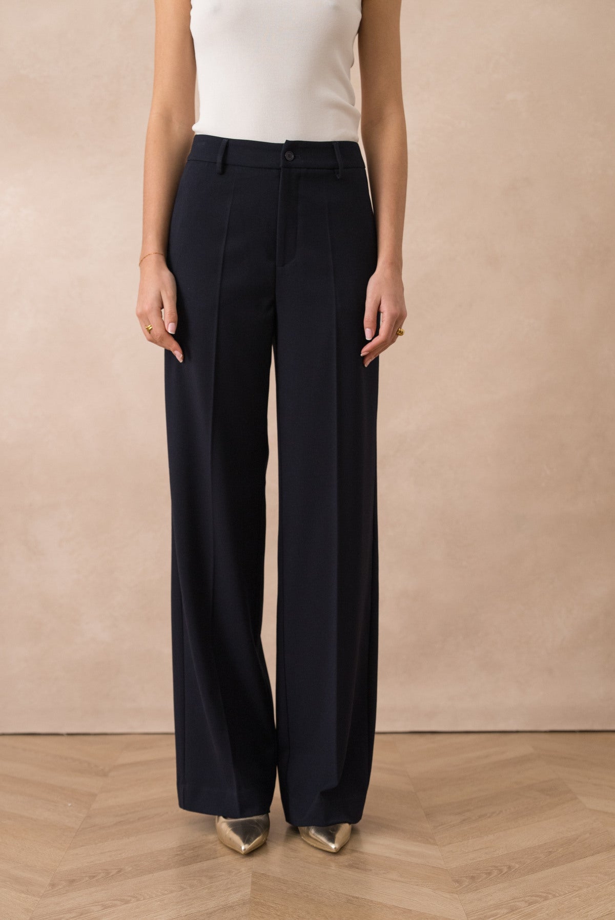 Geklede broek plooi - donkerblauw