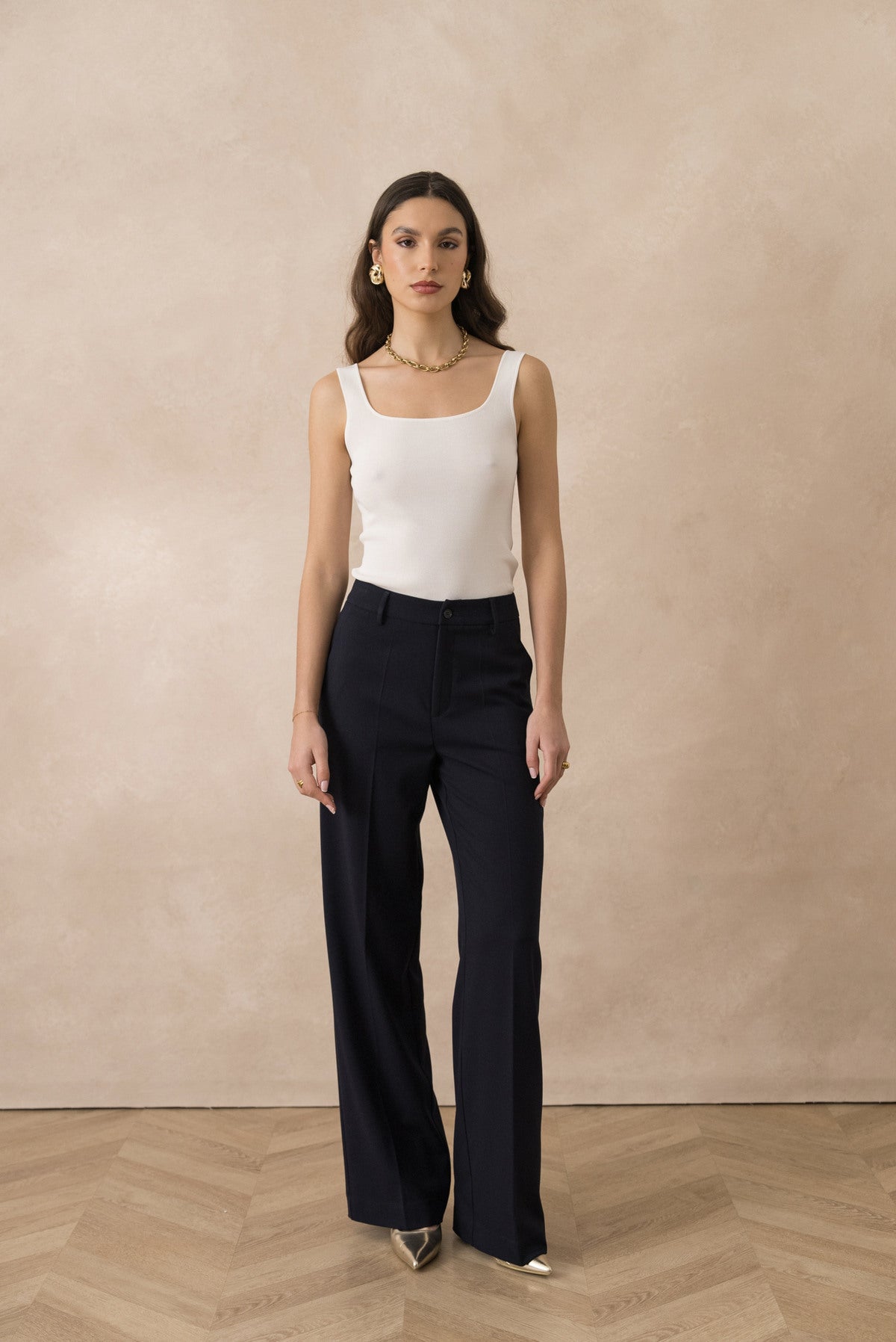 Geklede broek plooi - donkerblauw