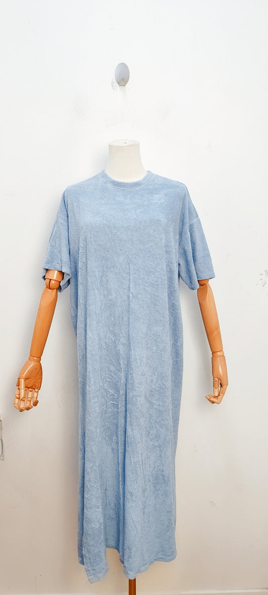 Sponge dress short sleeve - sky blue