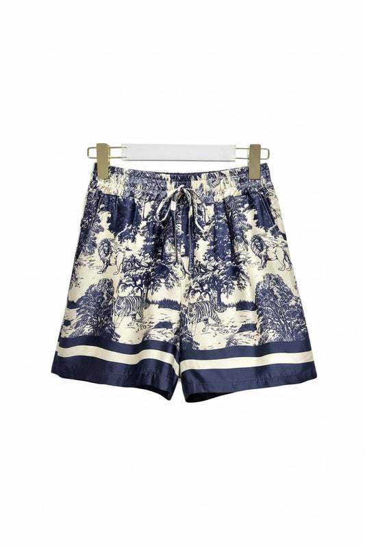 Shortje Dior print - donkerblauw